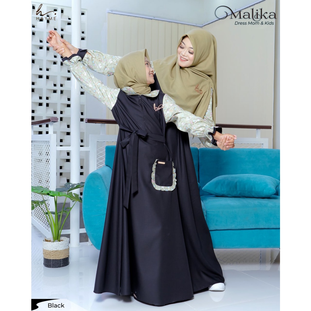 Gamis Motif Bunga Malika Dress Ibu Anak By Hayme Bahan Toyoboi