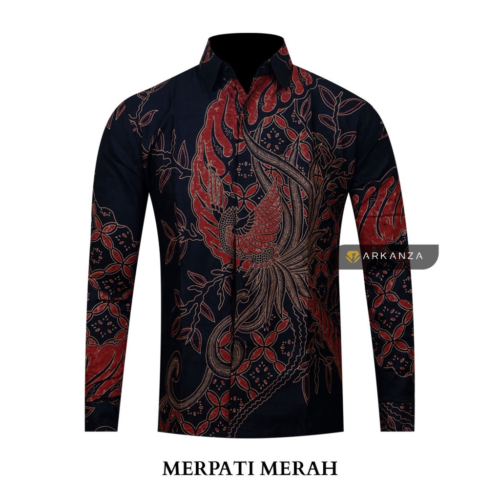 BATIK ARKANZA Motif MERPATI MERHA  Kemeja  Batik Pria Cowok Laki Laki Slimfit Full Lapis Furing