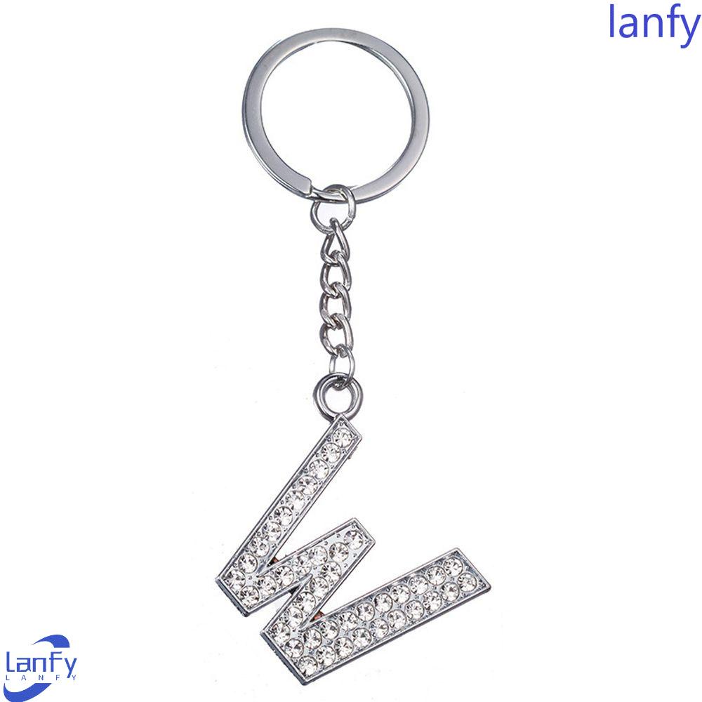 Lanfy Liontin Huruf Hadiah Natal Unisex Aksesoris Perhiasan Hadiah Gantungan Kunci Initial Capital Key Chain