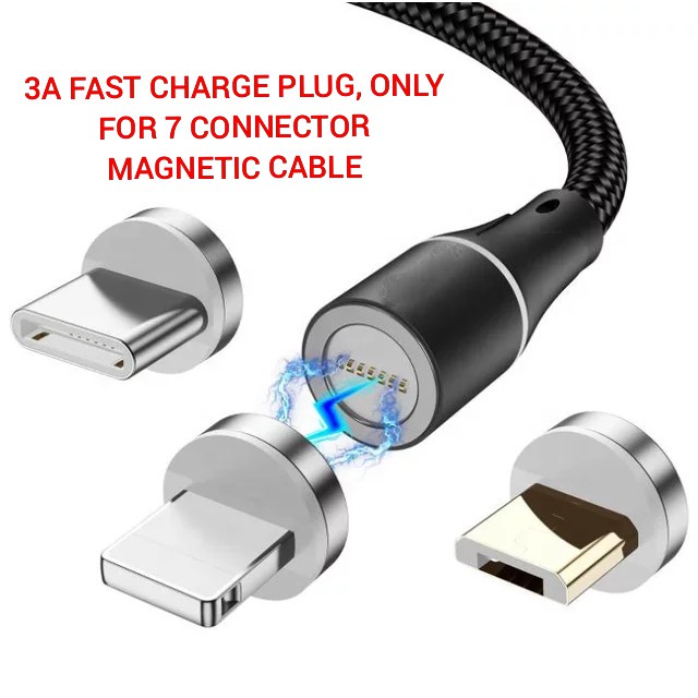 Kepala casan kabel magnet 7 pin 7 konektor kepala magnet 3A fast charging micro usb tipe C iphone