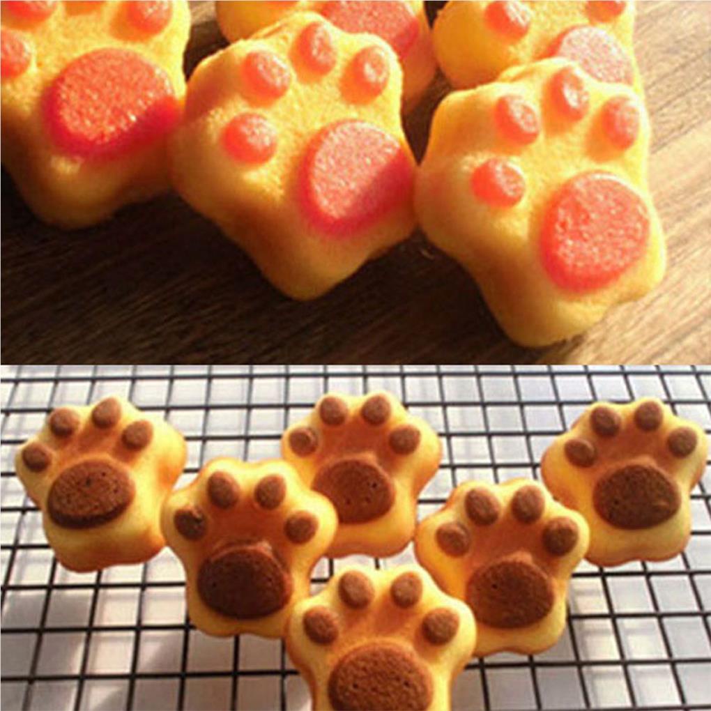 Silikon 6rongga Bentuk Cakar Kucing Cetakan Kue Gula Kue Coklat Fondant Mold Kitchen Baking Tools