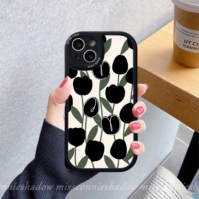 Case Untuk Samsung A23 A12 A20 A13 A03s A04s A54 A50 A04 A34 A14 A10s A73 A02s A32 A03 A11 A53 A51 A52 A50s A33 A30s A21s A20s A52s A22 A72 Vintage Tulip Flowers Soft TPU Cover