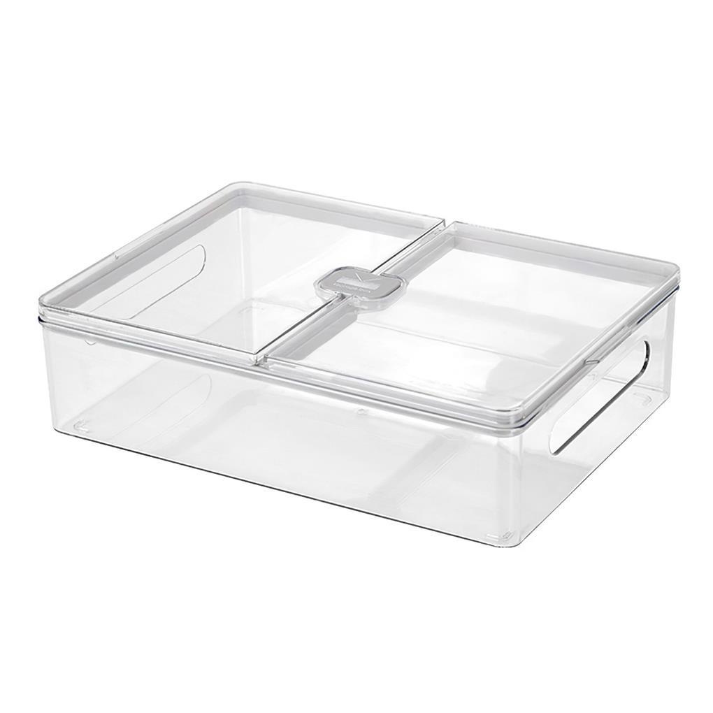 Stackable Flip Refrigerator Storage Box Breathable Kitchen Kotak Pengawet Pangsit Kulkas Kapasitas Besar Transparan Disegel Karton Dengan Flip Untuk Kulkas Dapur Rumah