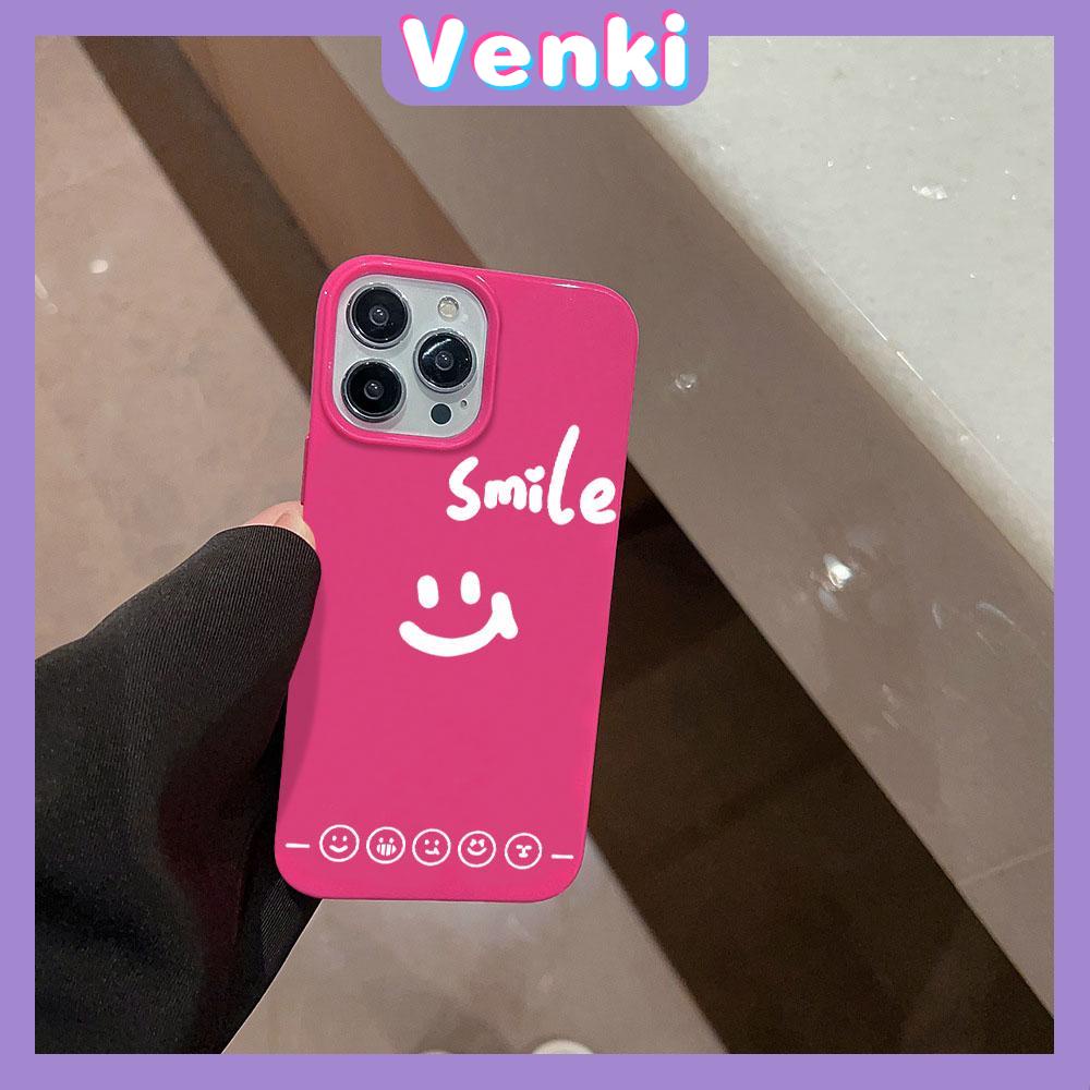 VENKI - For iPhone 11 iPhone Case Red Glossy TPU Soft Case Shockproof Protection Camera Smiley English Simple Compatible with iPhone 14 13 Pro max 12 Pro Max xr xs max 7Plus 8Plus