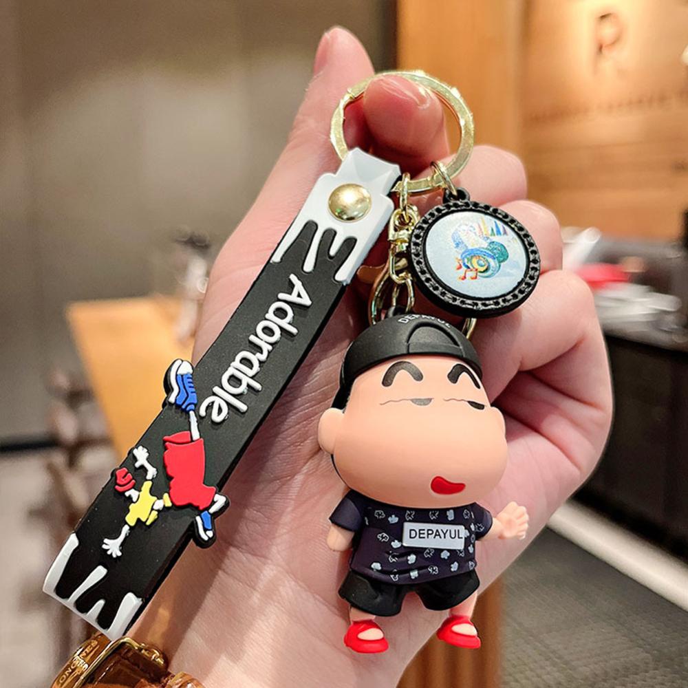 Timekey Gantungan Kunci Patung Anime Kartun Lucu Wanita Pria Anime Pasangan Keyrings Untuk Pesta Ulang Tahun Anak O6T9