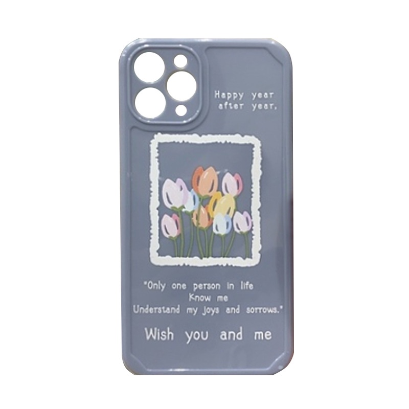 Ins Tulips Case Silikon Untuk Iphone SE 2020 7 /8 Plus X XR XM 11 12 MINI PRO MAX Casing Cover Pelindung AT0243
