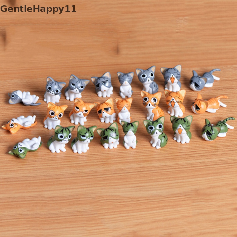 Gentlehappy 8pcs Kawaii Cheese Cats Kitty Patung Miniatur Resin Kitten Kucing Patung Mini Taman Angka Dekorasi Untuk Rumah Mainan Anak id
