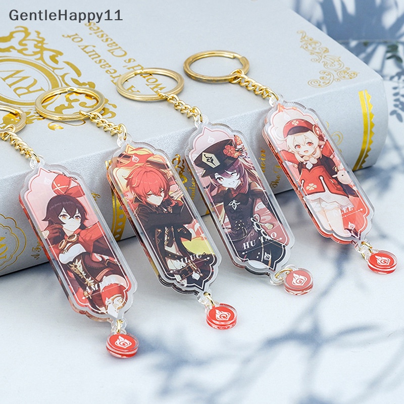 Gentlehappy 1Pc Genshin Impact Anime Figure Venti Tartaglia Ye Lan Gantungan Kunci Akrilik Mainan id