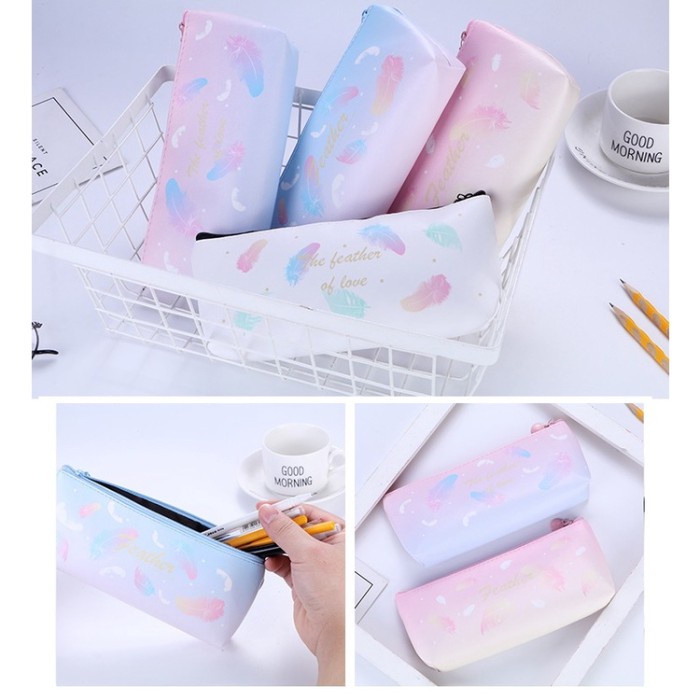 

Tempat Pensil Serbaguna Simple Pouch Cute pencil case metalik hologram