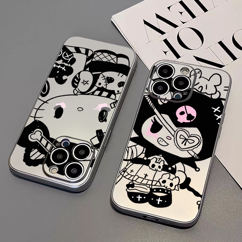 IPHONE Soft Phone Case Kompatibel Untuk Iphone14 13 12 11 Pro XS Max XR X8 7 6S Plus Mini Casing Kucing Lucu Electroplate TPU Silikon Shockproof Cover