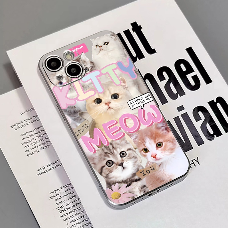 IPHONE Lovely Dog Soft Phone Case Kompatibel Untuk Iphone14 13 12 Pro Max 11 XS XR X8 7 6S Plus Casing Mini Electroplate TPU Silikon Shockproof Cover