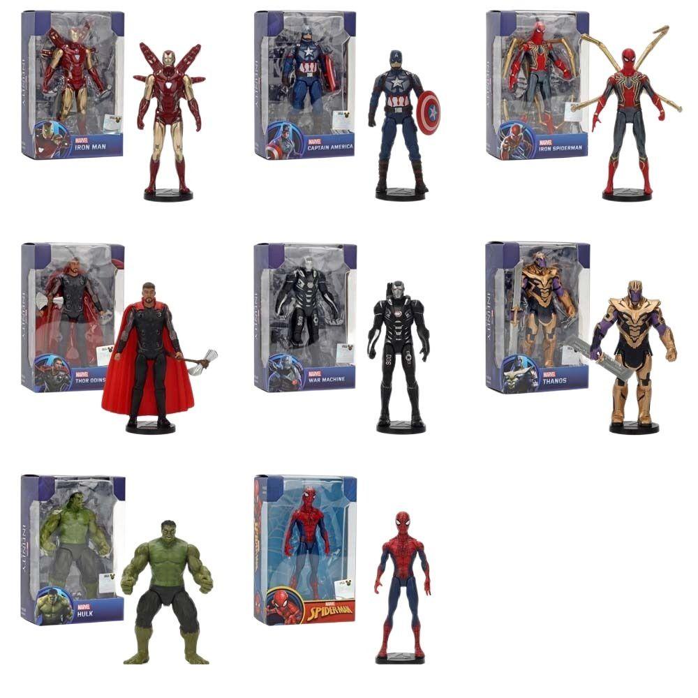 Lanfy Spider Man Action Figure Mainan Boneka Figure Mainan Marvel Action Figure Dekorasi Rumah Anime Avengers Hulk Iron Man Figure Patung