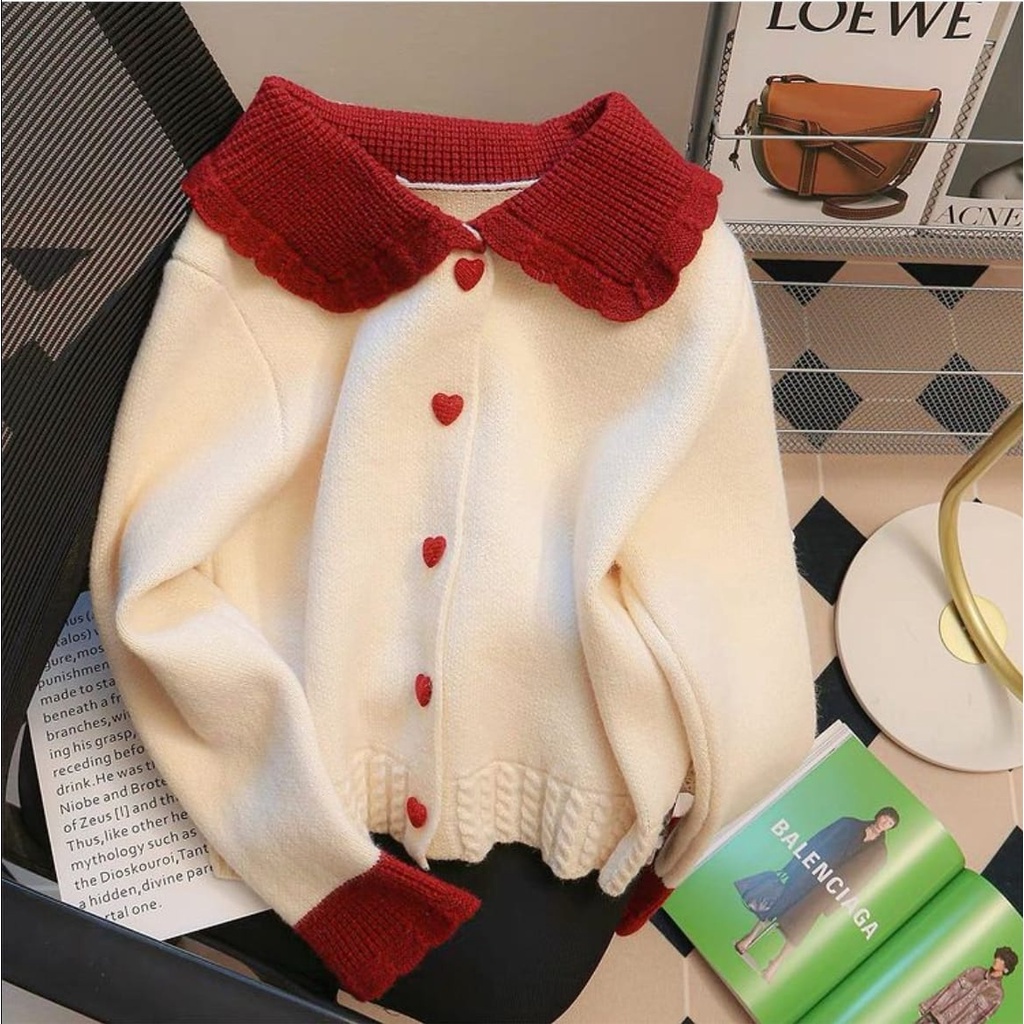 IMPORT HA-RI WOMAN KNIT SWEATER TOP KOREAN STYLE WINTER AUTUMN SPRING OUTFIT BAJU RAJUT WANITA LENGAN PANJANG MUSIM SEMI