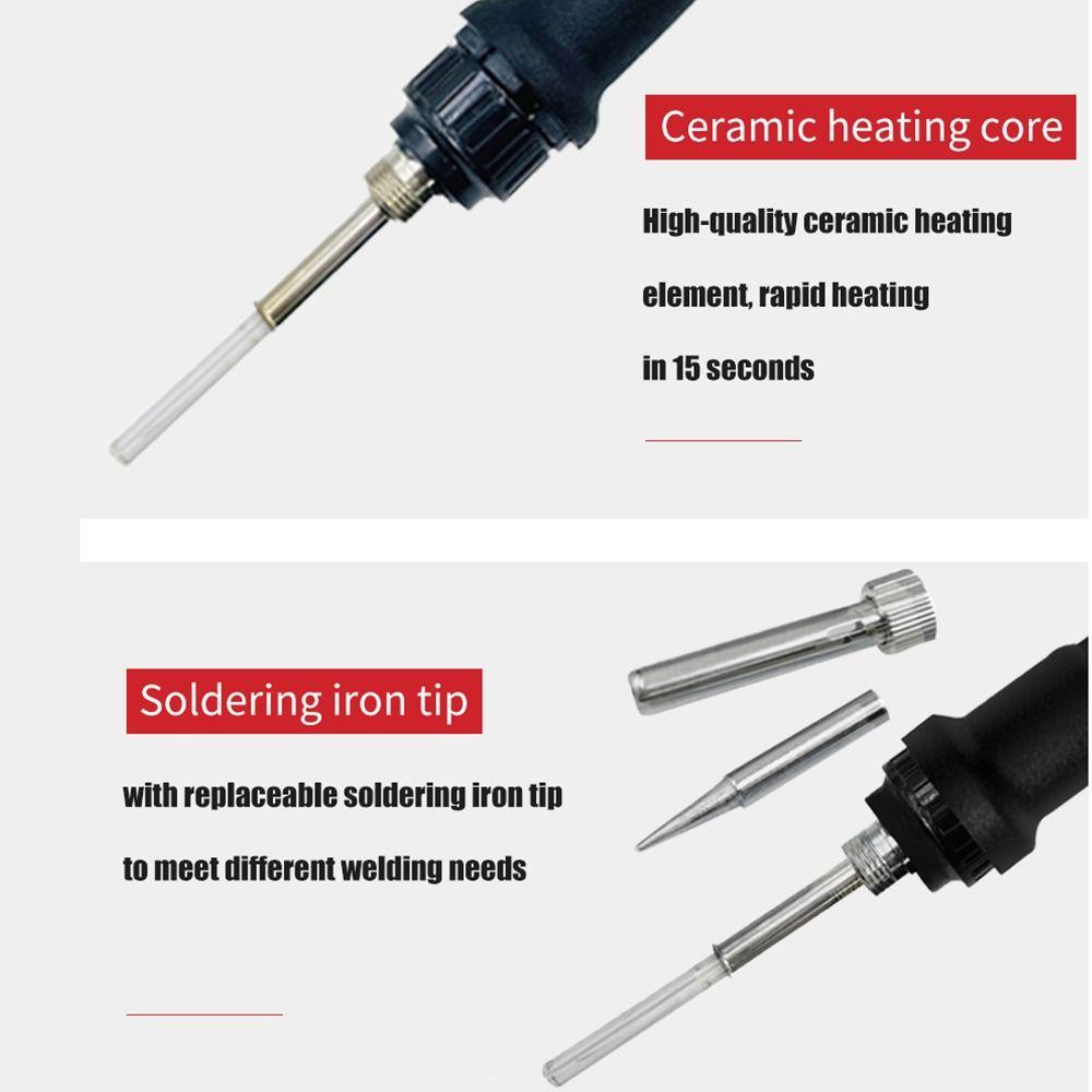 Lanfy Solder Iron Adjustable Temperature 80W Mini Rework Station Soldering Pen Pensil Panas Las Listrik