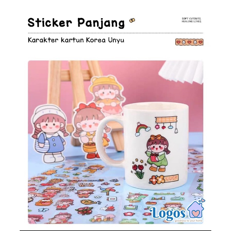 

Sticker Momo panjang transparant kartun korea stiker plastik