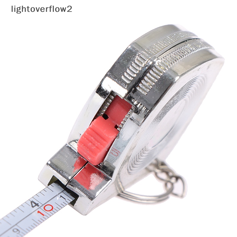 [lightoverflow2] 1m/3ft Penggaris Pengukur Saku Stainless Steel Yang Dapat Ditarik Gantungan Kunci Tape Measure [ID]