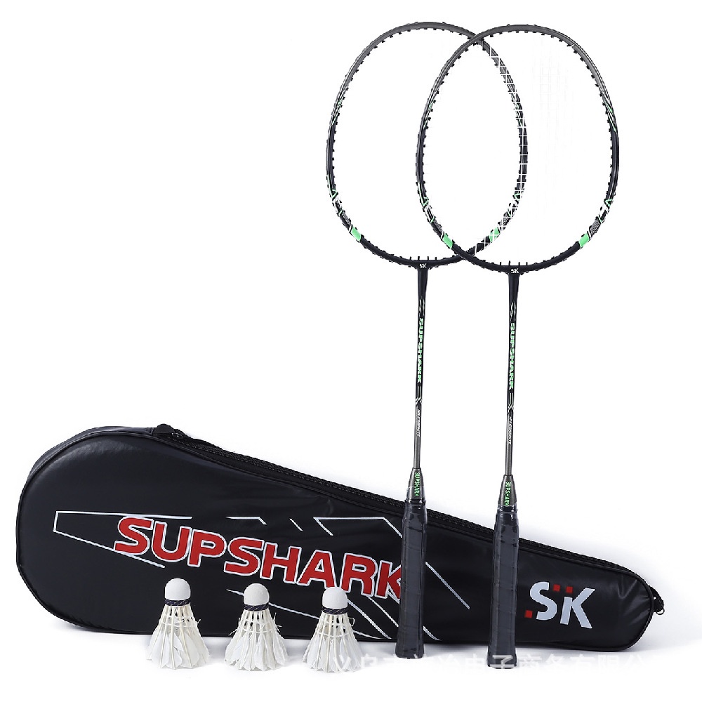 Raket bulutangkis Raket badminton karbon aluminium karbon single shot serat ringan utama pria dan wanita ganda pelatihan
