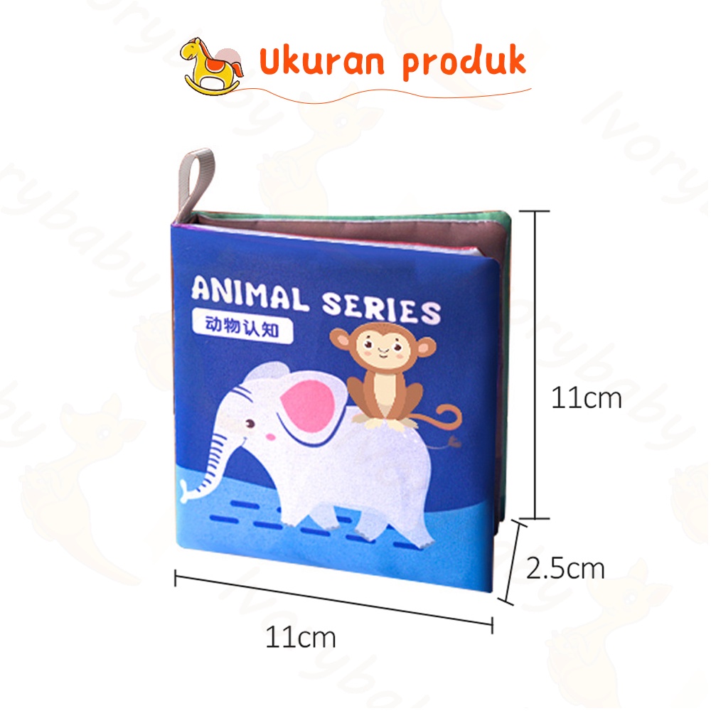 Ivorybaby Buku bantal edukatif mainan bayi Soft book kecil buku bayi Buku kain