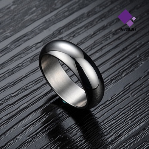 &lt; Naiveblues &gt; Pria/'s Wanita' s 6mm Baja Titanium Pernikahan Band Cincin Hadiah Pesta Us