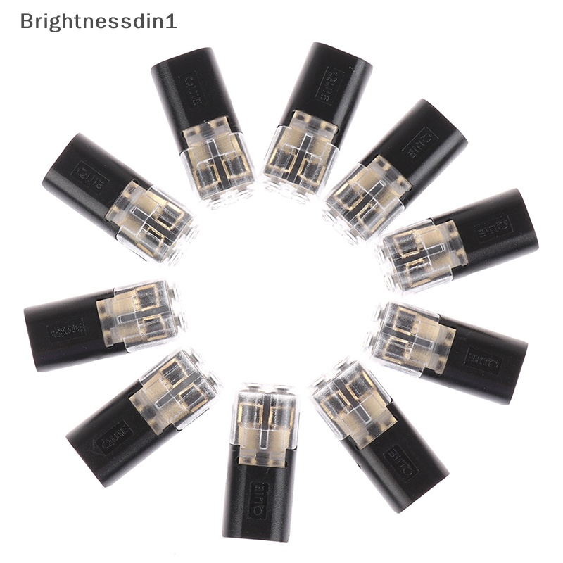 [Brightnessdin1] 10pcs 2pin Pluggable Spring Scotch Lock Wire Connector Untuk 18-24AWG Konektor Butik