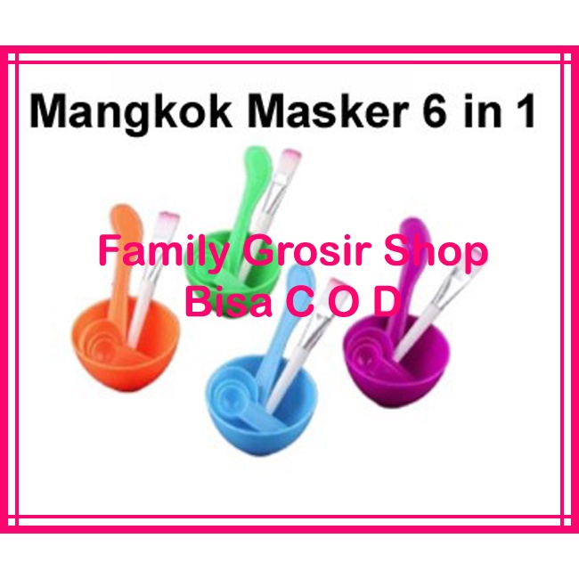 MANGKOK MASKER SET BOWL 6 IN 1 MANGKOK KOSMETIK KECANTIKAN KUAS MASKER