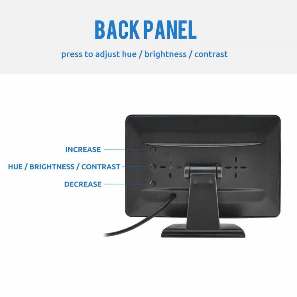 Monitor Kamera Parkir Mobil 4.3 Inch Rear View TFT LCD Display