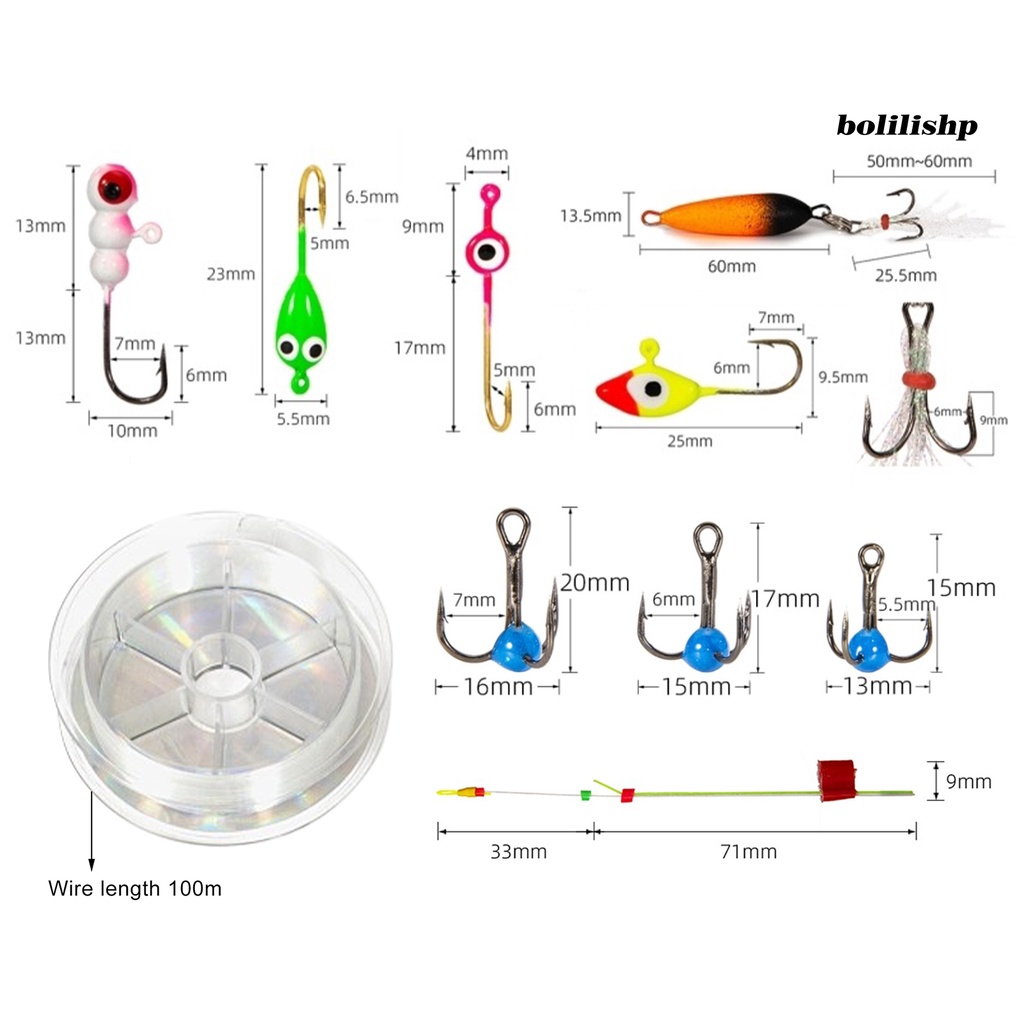 Bo-1 Set Es Pancing Umpan Set Instalasi Mudah Stabilitas Tinggi Kait Tajam Portabel Treble Hooks Angling Umpan Realistis Bentuk Hidup Umpan Pancing Garis Kombinasi Hadiah