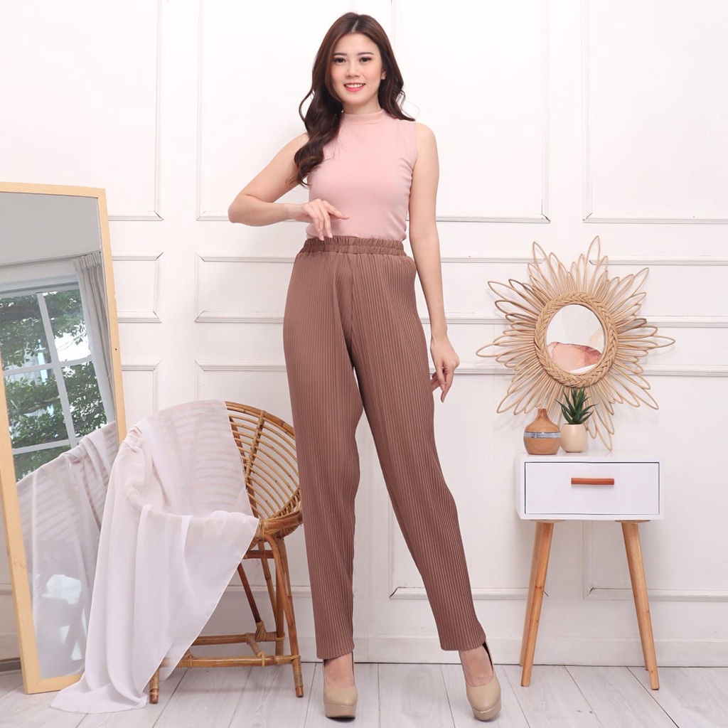 Celana Pensil Plisket Centi / Kulot Pensil Centi / Pleated Pencil Pants / Pleated Pants