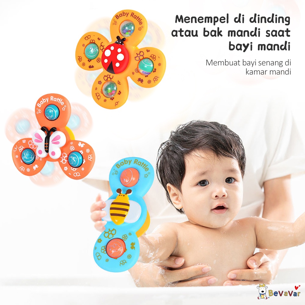 BEVAVAR 3pcs mainan Mainan Sensorik fidget spinner bayi /spin Mainan pendidikan bayi/Mainan Mandi bayi Kartun