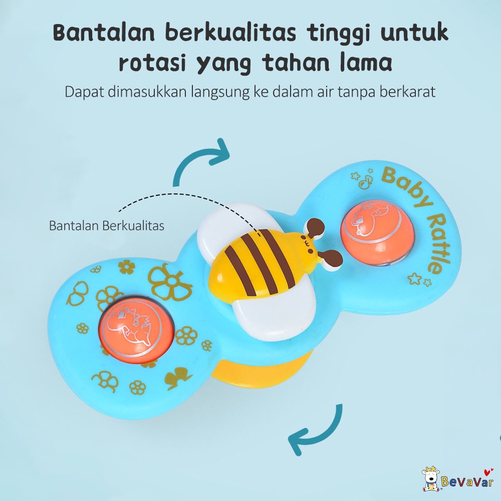 BEVAVAR 3pcs mainan Mainan Sensorik fidget spinner bayi /spin Mainan pendidikan bayi/Mainan Mandi bayi Kartun