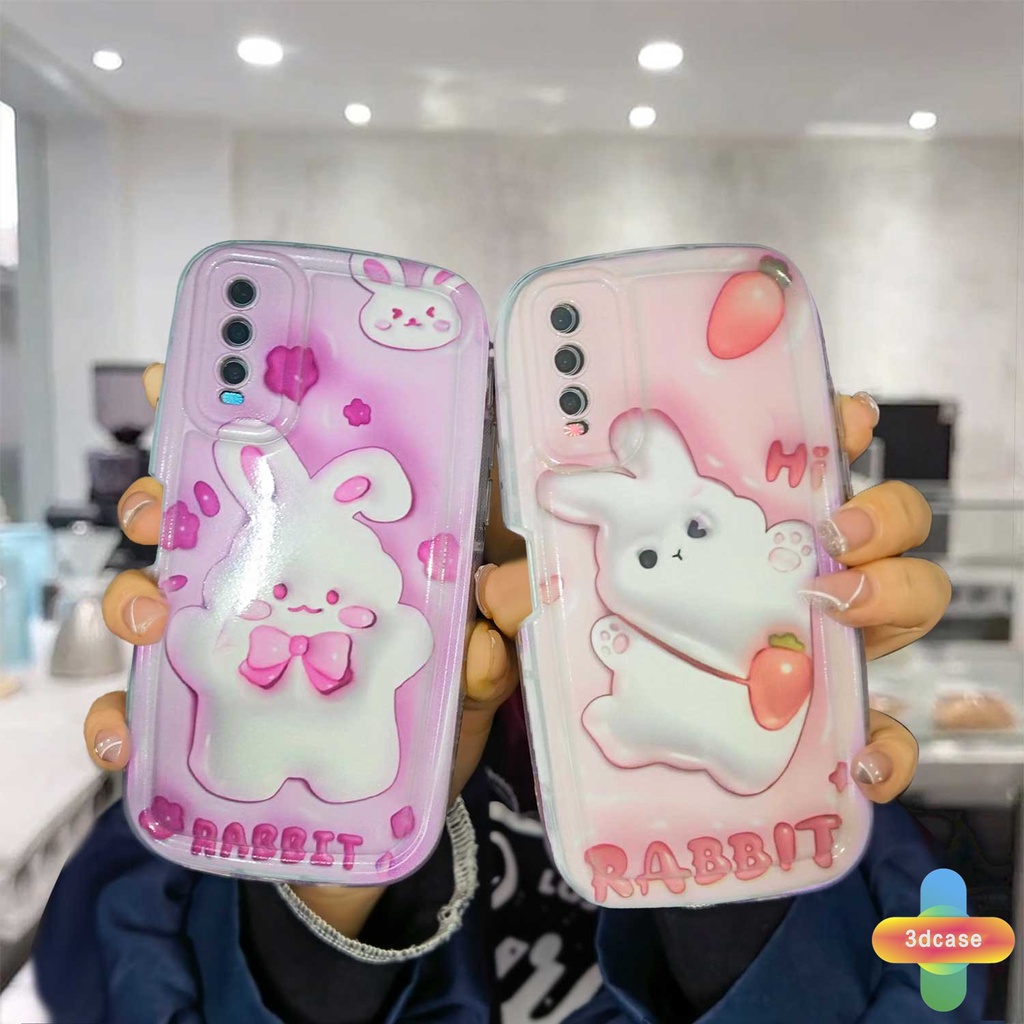 Case VIVO Y22 Y22S Y35 Y02 Y30 Y12S Y12 Y20 Y15S Y15C Y91C Y21 2021 Y21A Y21T Y16 Y21S Y20S Y12i Y3S Y33T Y15A Y01 Y01A Y21E Y21G Y91 Y30i Y93 Y95 Y15 Y17 Y50 Y53S Y51 2020 Y51A Y10 Y33S Y1S Cute Rabbit Soap Case