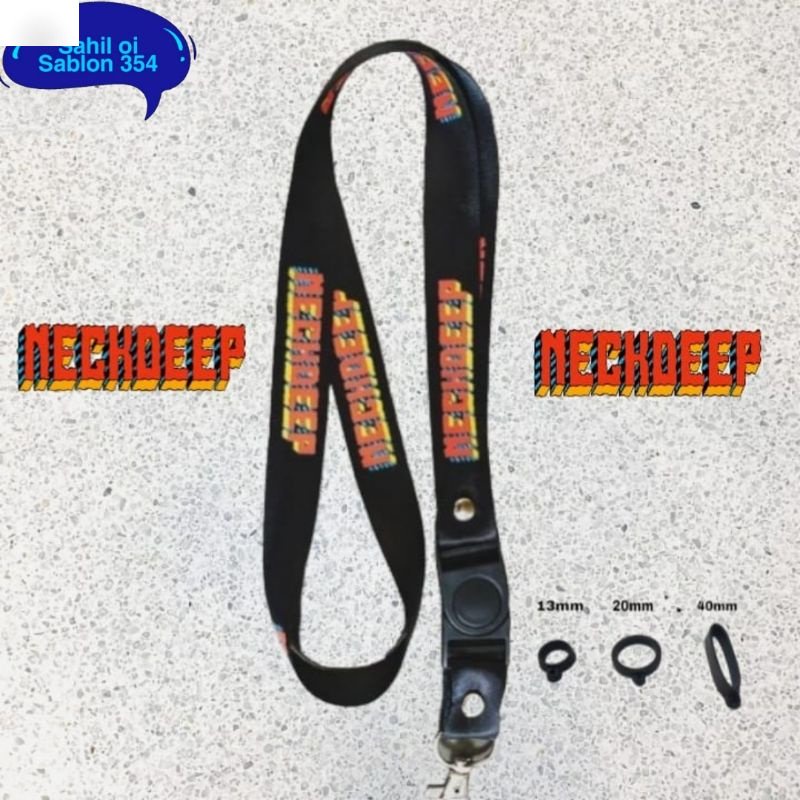 

Tali Lanyard BAND NECK DEEP gantungan kunci/gantungan id card /gantungan hp /gantungan Pod Lanyard hitam murah best seller COD