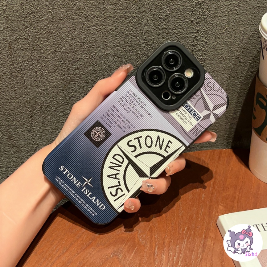 IPHONE Fashion Grid Stone Island Couple Kompatibel Untuk Iphone14 13 12 11 Pro Max SE 2020 X Xr Xs Max8 7 Plus Perlindungan Shockproof Casing Ponsel Lembut Silicon Cover XJJJJ