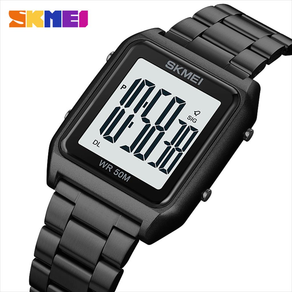 Jam Tangan Pria Digital SKMEI 1879 Stainless Steel Original SKMEI