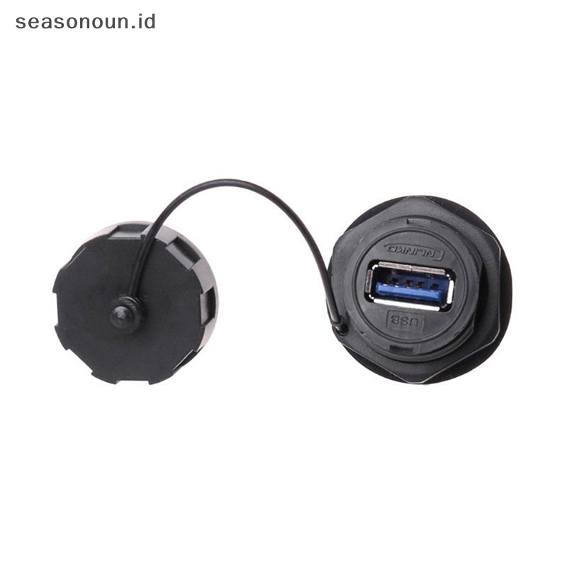 Seasonoun USB Female Socket Plug Panel Mount Adapter USB 3.0 Konektor Tahan Air IP68.
