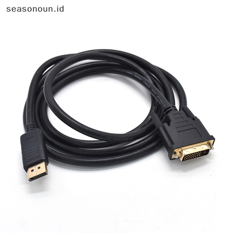 Seasonoun 6kaki 1.8m Lapis Emas DisplayPort DP Ke DVI-D Male Adaptor Kabel HD 1080p.