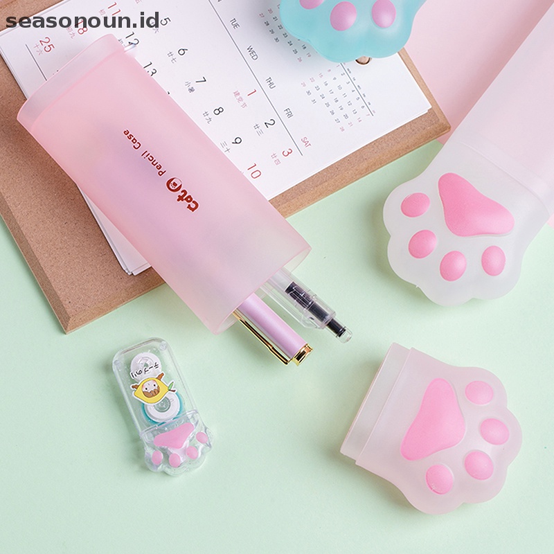 Seasonoun New Arrival Kawaii Cat Claw Kotak Pensil Pen Holder Pulpen Case Hadiah School Statione.