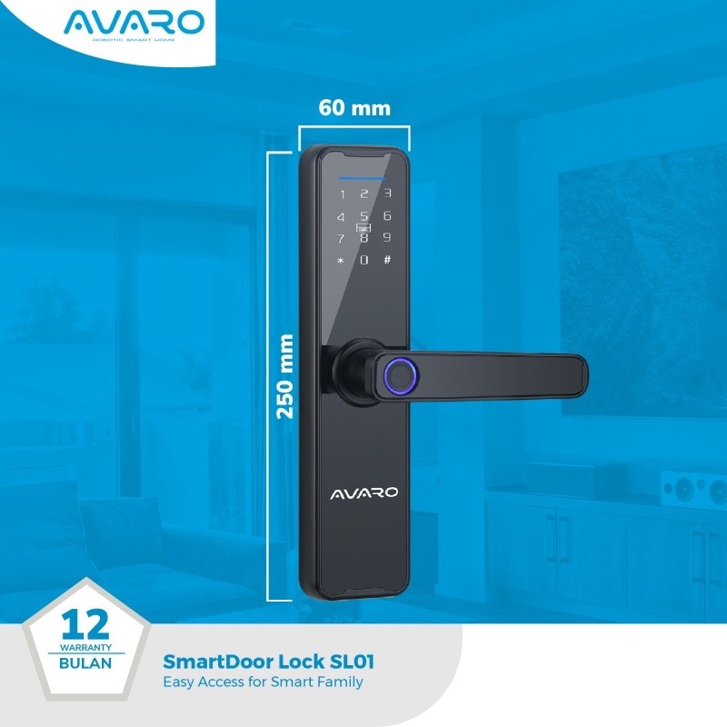 AVARO Smart Door Lock SL01 Digital Smart Lock - Handle Pintu