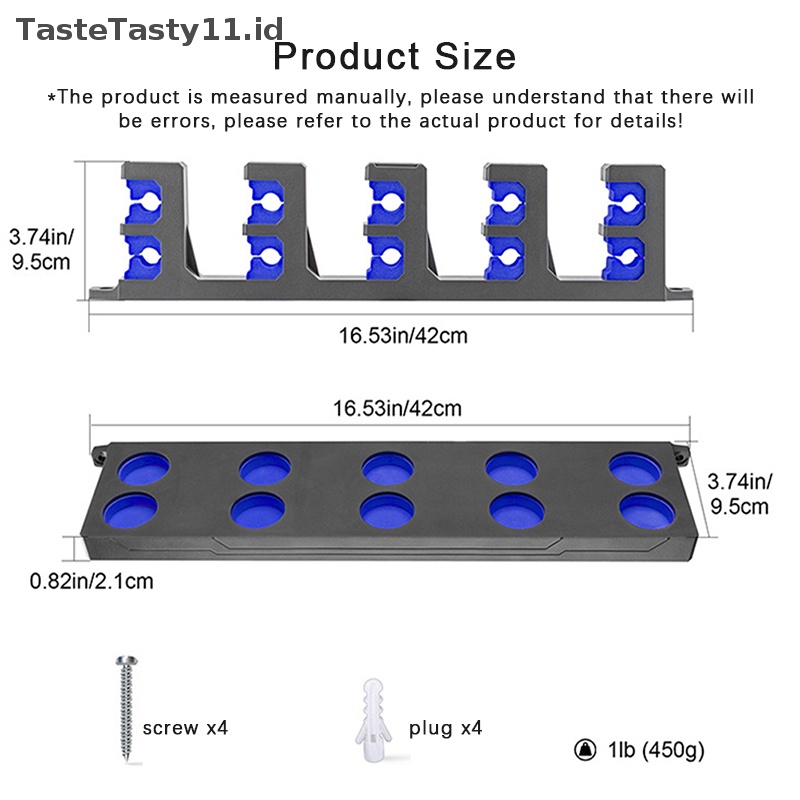 Tastetasty Fishing Rod Holder Rak Batang Dinding Vertikal Simpan Hingga 10batang Tempat Alat Penyimpanan Joran Pancing 4warna.