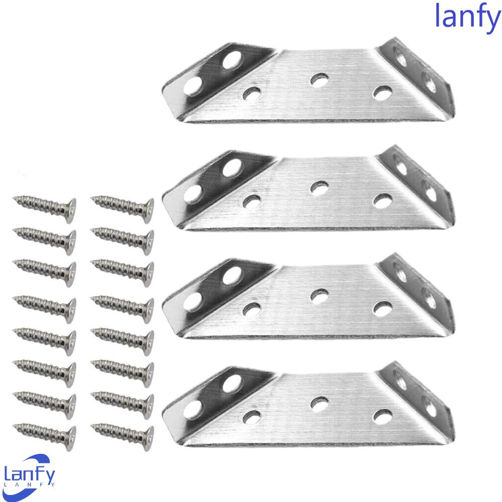 Lanfy Furniture Corner Connector Stainless Steel Konektor Sudut Segitiga Penyangga Sudut Stand Sudut Siku Bracket Corner Code Pengikat