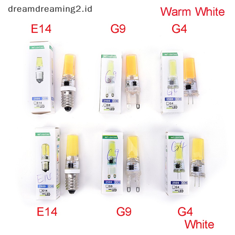(drea) Mini Dimmable G4 G9 E14 COB SMD LED Silicone Crystal Light Lampu Bohlam 9W 220V//