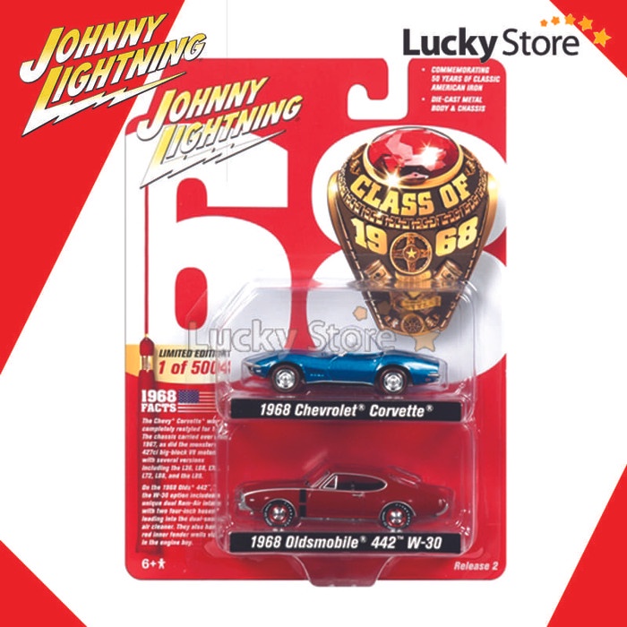 Johnny Lightning 1968 Chevrolet Corvette - 1968 Oldsmobile 4442 W-30