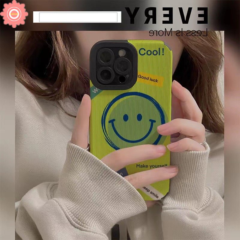 Kartun Casing Smiley Face Lucu Kompatibel Untuk iPhone 7Plus XR 11 14 12 13 Pro MAX 8Plus 78 Plus X XS MAX Tekstur Kulit Mewah Hewan Lucu Beruang Silicon Lembut Shockproof Case