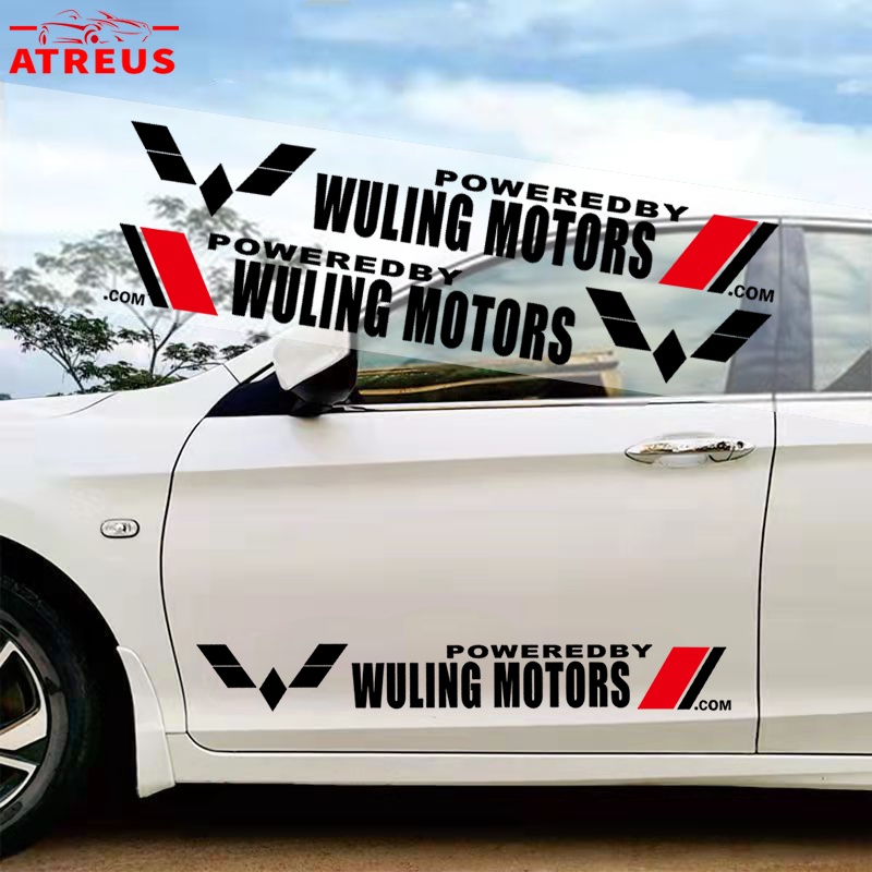 Wuling Stiker Mobil Auto Door Side Body Decor Decals Anti Gores Cover Lecet Untuk Wuling Almaz Cortez Confero s Alvez Victory Formo Mini Air EV Aksesoris Dekorasi Mobil