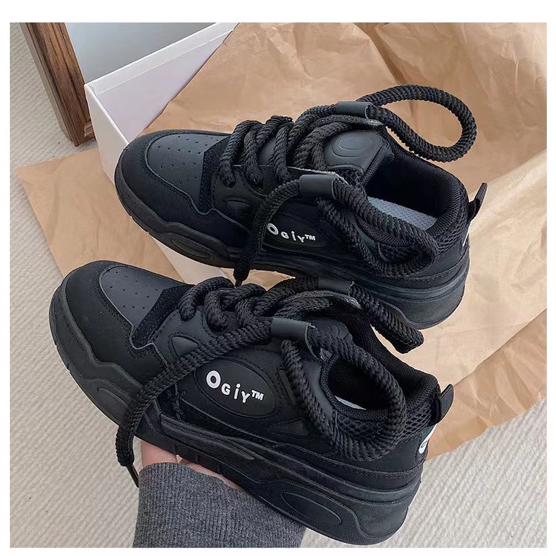 [GROSIR][COD] SEVEN_DAY SEPATU SNEAKERS MODEL ROTI TALI RAMI WANITA KOREA STYLE KREM FQ-219