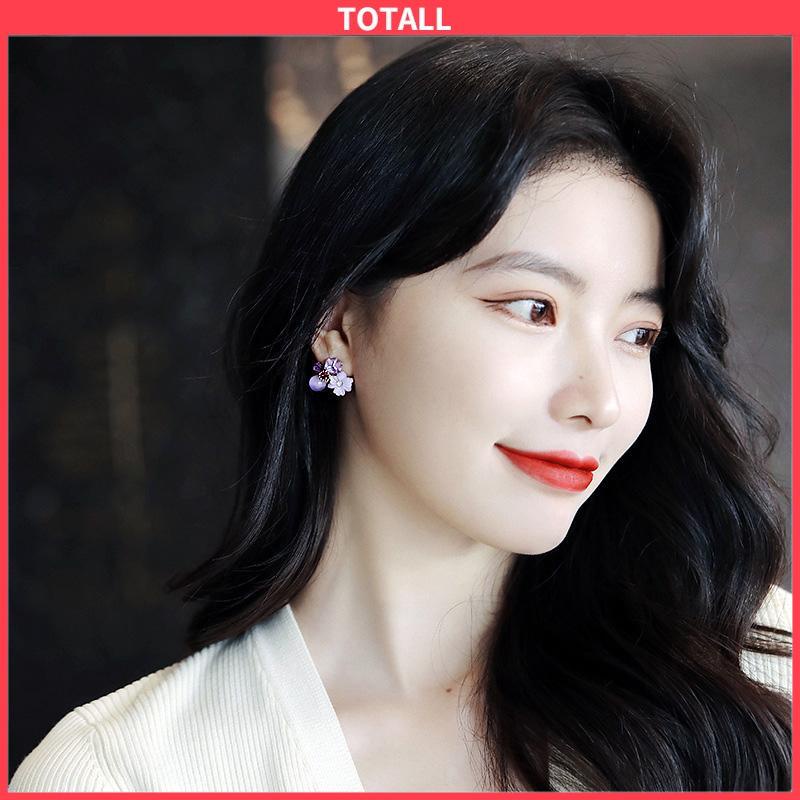 COD Anting Bunga Kristal vintage Anting Indera Kelas Atas Anting Temperamen Lembut Untuk Wanita-Totall