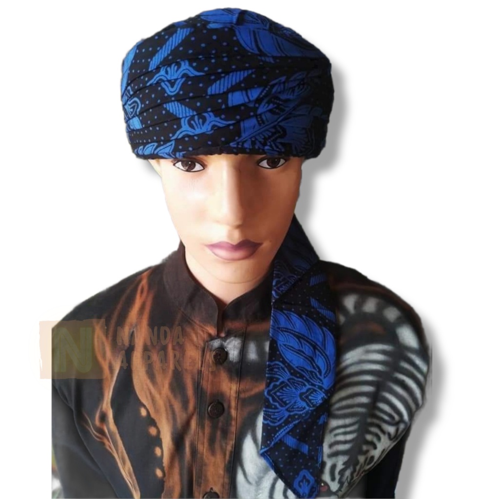 imamah praktis permanen siap pakai medium quality Praktis motif batik Baduy peci habib peci praktis 