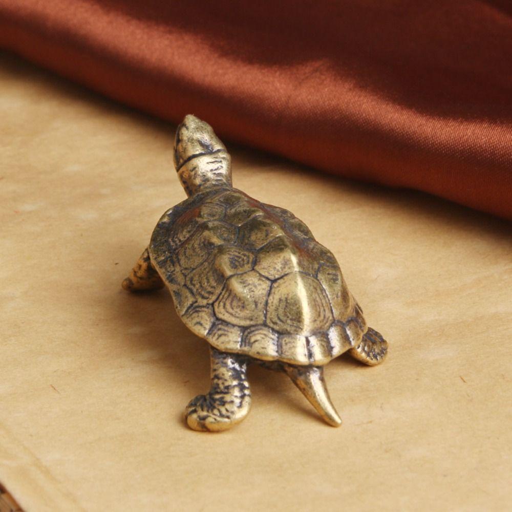 AUGUSTINA Patung Kura-Kura Micro-Ukir Retro Panjang Umur Penyu Teh Pet Kerajinan Hadiah Ruang Tamu Turtle Figurines