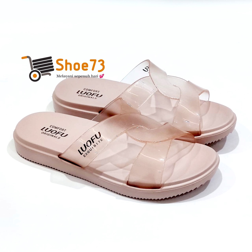 LUOFU E 7190 BTBW SIZE 36-40 ORIGINAL l Sandal Selop jelly wanita l Sendal kokop cewek impor