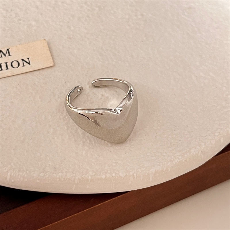 Fashion Emas Perak Cinta Jari Cincin/Elegan Halus Geometris Jantung Adjustable Terbuka Cincin Perhiasan Aksesoris